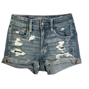 American Eagle 360° Super Stretch Denim Short Shorts – Size 00 🌞👖